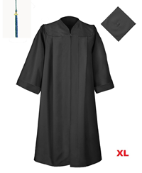 Black Graduation Gown Set XL