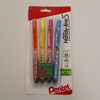 Pentel Highlighter Handyline 4pk Assorted