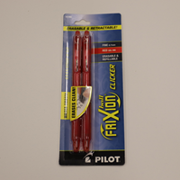 Pilot FriXion Clicker Erasable Gel Ink Pen .7 Fine 2pk