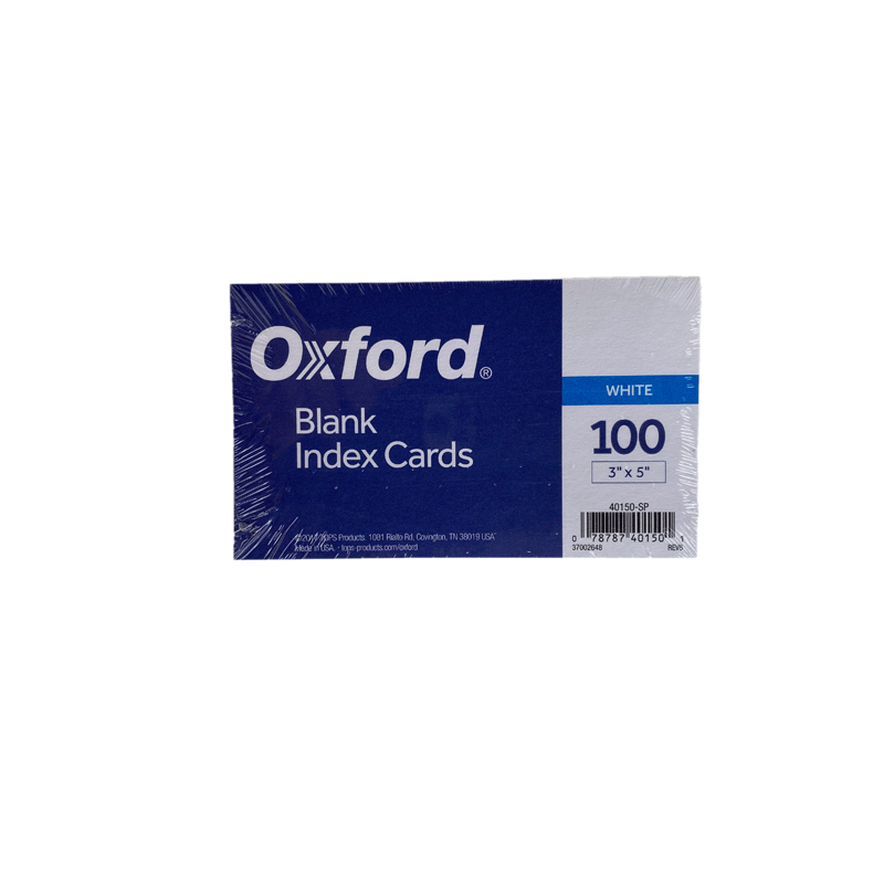 3"x5" Blank White Index Cards (SKU 11481249195)