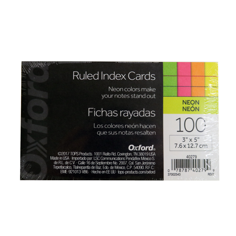 Index Card Glow 3x5 Ruled (SKU 1148129456)