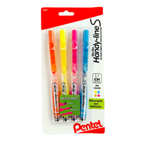 Pentel Highlighter Handyline 4pk Assorted