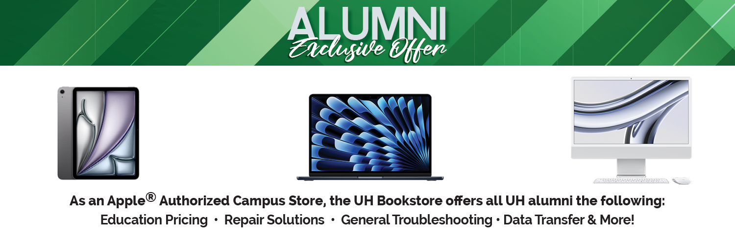 Exclusive Apple<sup>®</sup> offer for UH alumni. Amazing. Computers. Amazing. Alumni.