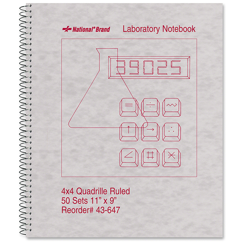 National Brand Wirebound Duplicate Laboratory Notebook, 4x4 Quad Ruled (SKU 1147970356)