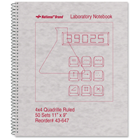 National Brand Wirebound Duplicate Laboratory Notebook, 4x4 Quad Ruled