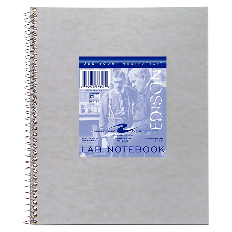 Roaring Spring Edison 4x4 Quad Graph Ruled Lab Notebook, 11" x 9" (SKU 1148570456)