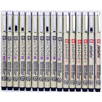 Sakura 16-Piece Pigma All Black Cube Collection Pen Set