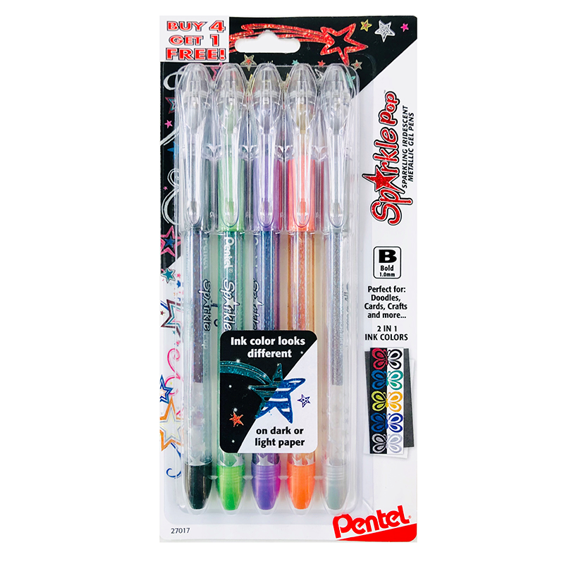 Pentel Sparkle Pop Metallic Gel Pens, (1.0mm) Bold Line (SKU 1152273756)