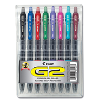 Pilot G2 Retractable Gel Ink Pen .7 Fine 8pk