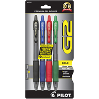Pilot G2 Retractable Gel Ink Pen 1.0 Bold 4pk