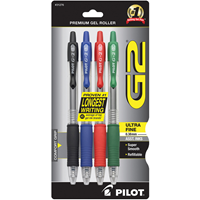 Pilot G2 Retractable Gel Ink Pen .38 Ultra Fine 4pk Assorted