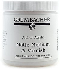 Grumbacher Matte Medium & Varnish, 8 oz.