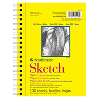 Sketch Paper Pad 300 Series, Spiral-Bound, Series 300 Sketch, Wire-Bound, 5.5" x 8.5"