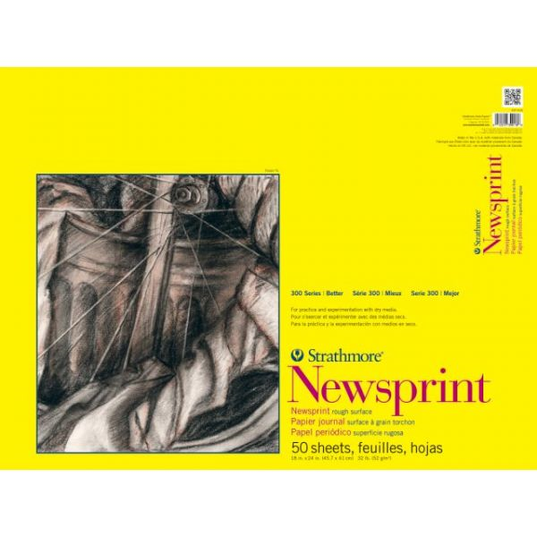 Newsprint Paper Pads 300 Series, Rough,18" x 24" (SKU 11560296133)