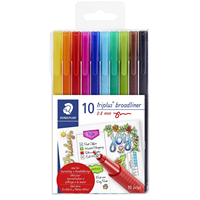 Staedtler Triplus Broadliner 0.8mm 10-Color Set