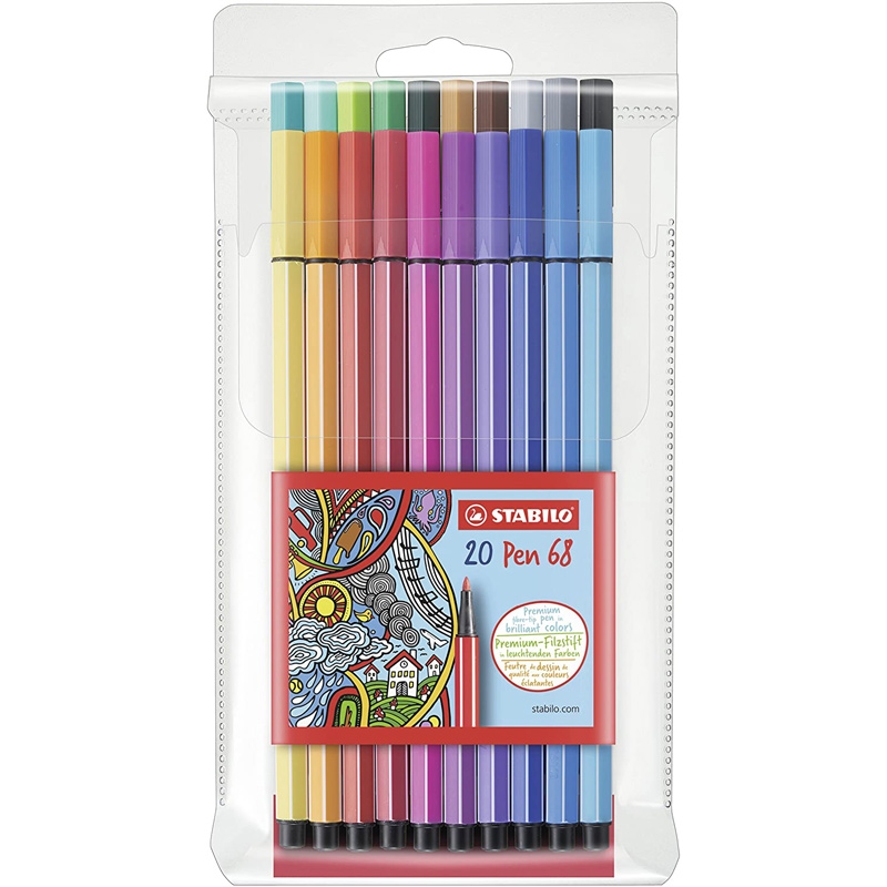 Stabilo Pen 68 Fibre-Tip Pen 20-Color Set (SKU 11585770155)