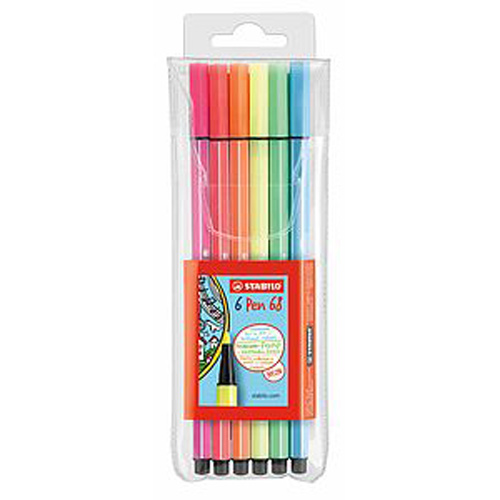 Stabilo Pen 68 Fibre-Tip Pen NEON 6-Color Set (SKU 11585787155)
