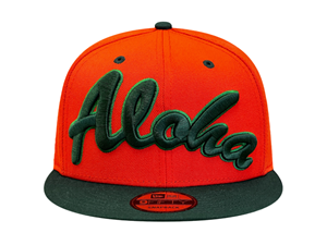 Fitted Hawai'i Aloha NE 9Fifty Snapback - Orange/Dk Green