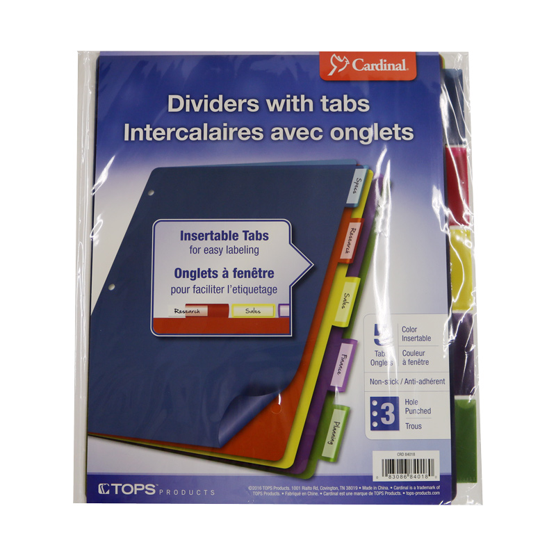 Divider Index 1-Pkt 5 Tabs (SKU 1445783856)