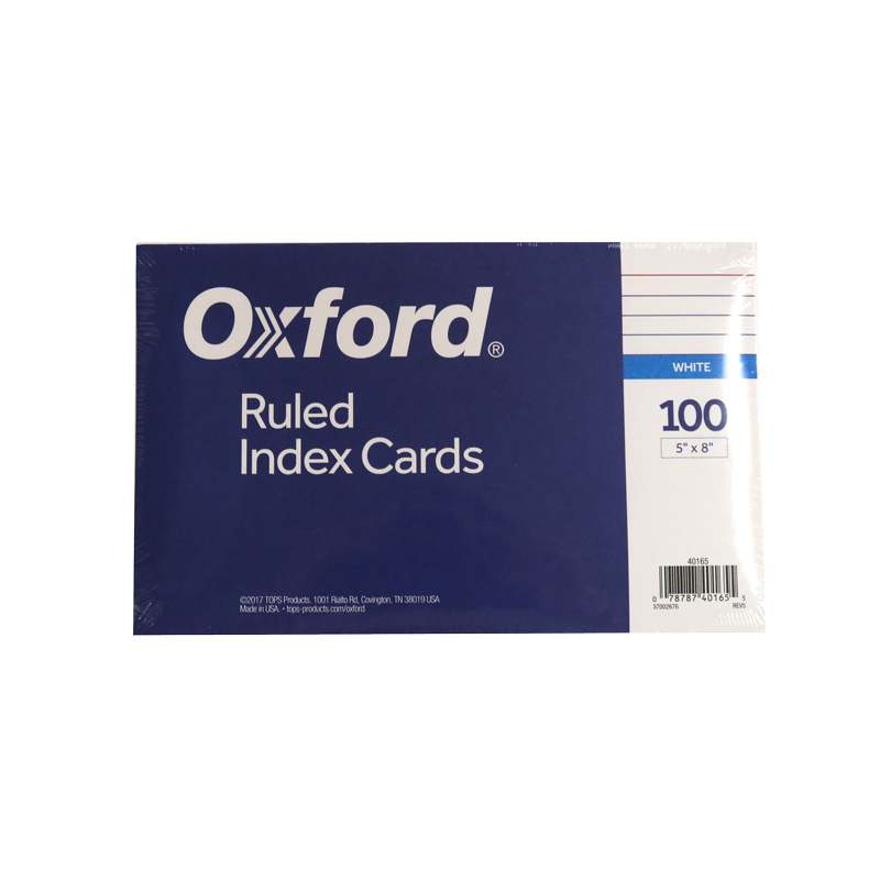 Index Card 5x8 Ruled White (SKU 1148128756)