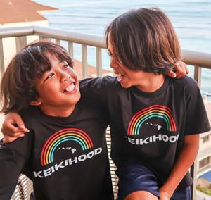 Toddler Keikihood Logo Rainbow Shirt