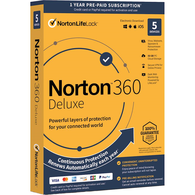 Norton 360 Deluxe - 1 Year Subscription (SKU 1463326386)