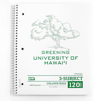 UH 3-Subject Recycled Notebook
