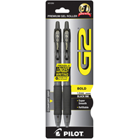 Pilot G2 Retractable Gel Ink Pen 1.0 Bold 2pk