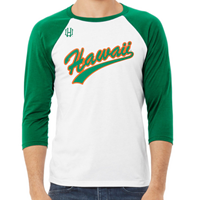 Hawai'i Script Raglan 3/4 Sleeve Shirt