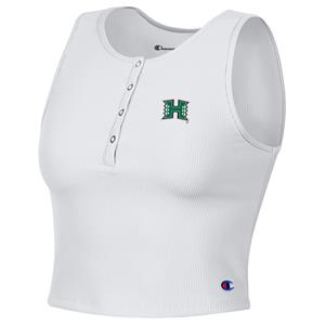 Women's Champion Cropped Henley Ribbed Tank