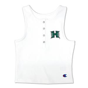 Women's Champion Cropped Henley Ribbed Tank