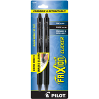 Pilot FriXion Clicker Erasable Gel Ink Pen .7 Fine 2pk