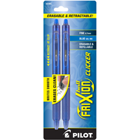 Pilot FriXion Clicker Erasable Gel Ink Pen .7 Fine 2pk