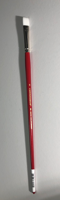 Connoisseur White Taklon Bright #6 Flat Brush