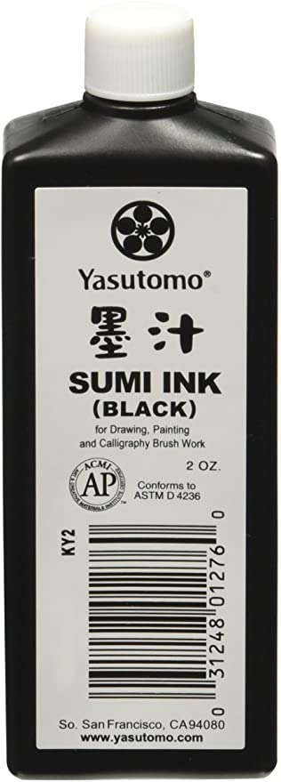 Yasutomo Sumi Ink, 2 oz, Black