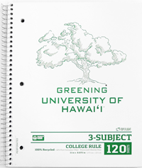 UH 3-Subject Recycled Notebook