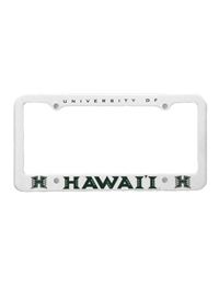 White PLASTIC H Logo License Plate Frame