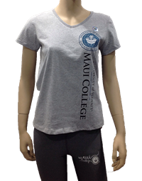 V-Neck T-Shirt Maui College Vertical