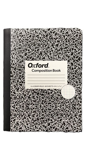 Notebook 4X4 Quad Black Marble 80 Sheet