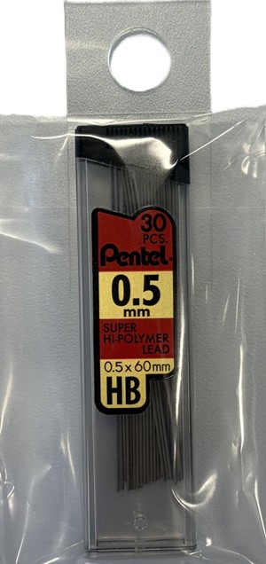 30 count 0.5 HB lead, Mfg: Pentel